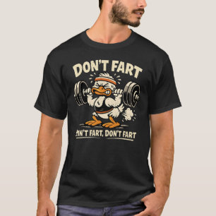 Grappige Gym Eend - Niet poepen bij het tillen T-shirt