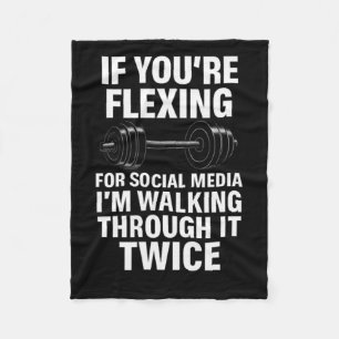 Grappige Gym Flexing Workout Bodybuilding 2 Fleece Deken