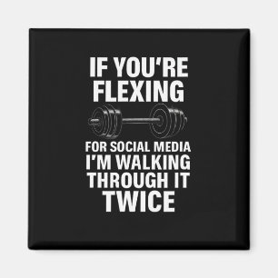 Grappige Gym Flexing Workout Bodybuilding 2 Magneet