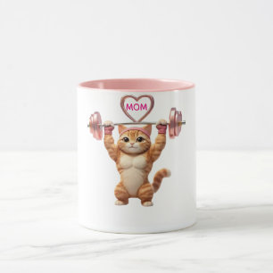 Grappige Gym Kat Moeder Mok – Moederdag Geschenk