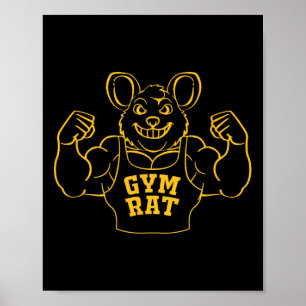 Grappige Gym Rat Bodybuilding voor Gym Lovers Poster