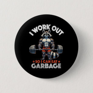 Grappige Gym Workout Spierwasbeer Gewichtstraining Ronde Button 5,7 Cm
