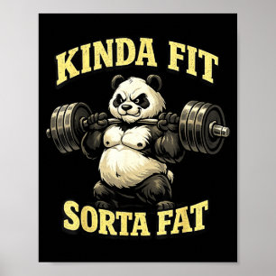 Grappige gympanda_ beetje fit ietwat dik gewichthe poster