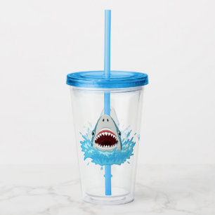 Grappige haai aangepaste naam tumbler acryl drinkbeker