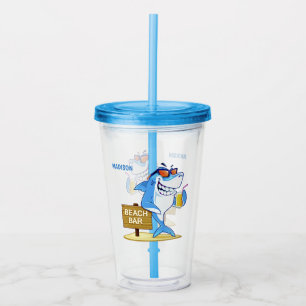 Grappige haai aangepaste naam tumbler acryl drinkbeker