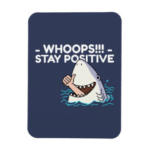 Grappige haai blijf positief voor geestelijke gezo magneet