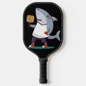 Grappige haai die pickleball kunst speelt pickleball paddle (Voorkant)