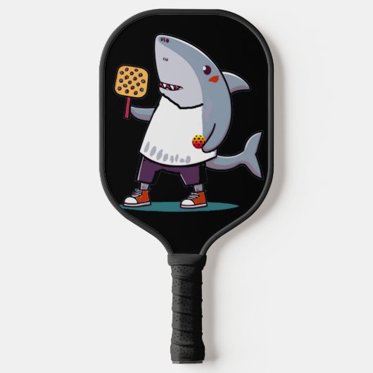 Grappige haai die pickleball kunst speelt pickleball paddle (Voorkant)