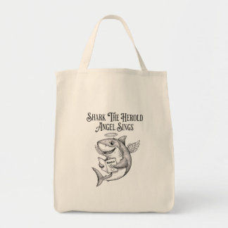 Grappige Haai Engel Kerst Boodschappentas Tote Bag