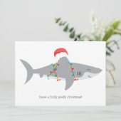 Grappige Haai Feestdagenkaart (Staand voorkant)