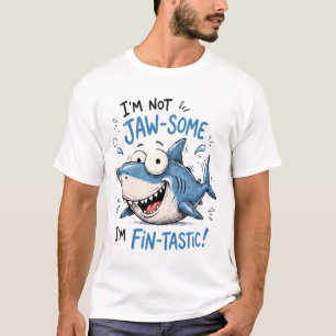 Grappige Haai Jaw-Some Fin-Tastische Cartoon Ontwe T-shirt