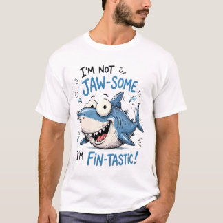 Grappige Haai Jaw-Some Fin-Tastische Cartoon Ontwe T-shirt