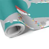 Grappige haai kerst cadeaupapier (Rol Hoek)