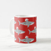 Grappige haai kerst koffiemok (Voorkant links)