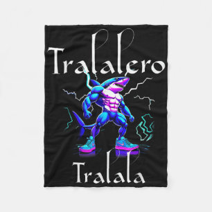 Grappige haai meme – Tralalero Tralala brainrot vi Fleece Deken