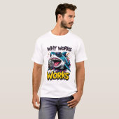 Grappige haai met rekenmachine T-shirt (Voorkant volledig)