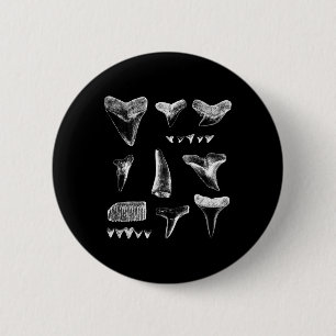 Grappige haai tanden ontwerp voor mannen vrouwen h ronde button 5,7 cm