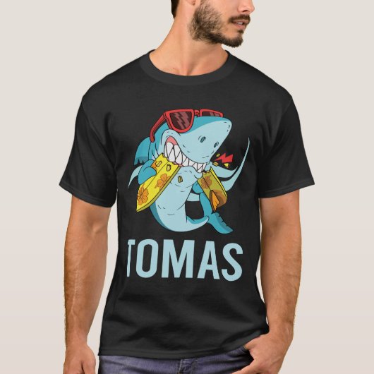 Grappige Haai - Tomas Naam T-shirt (Voorkant)