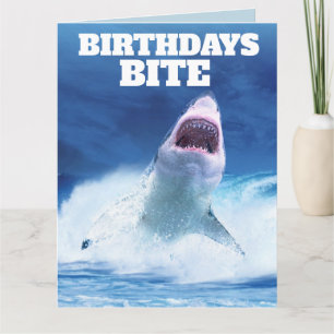 GRAPPIGE HAAI VERJAARDAG WENSKAARTEN KAART