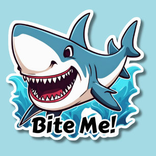 Grappige Haaienbeet Waterdicht Sticker