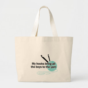 grappige haakjes humor haakjeshaakjesgarens kogels grote tote bag