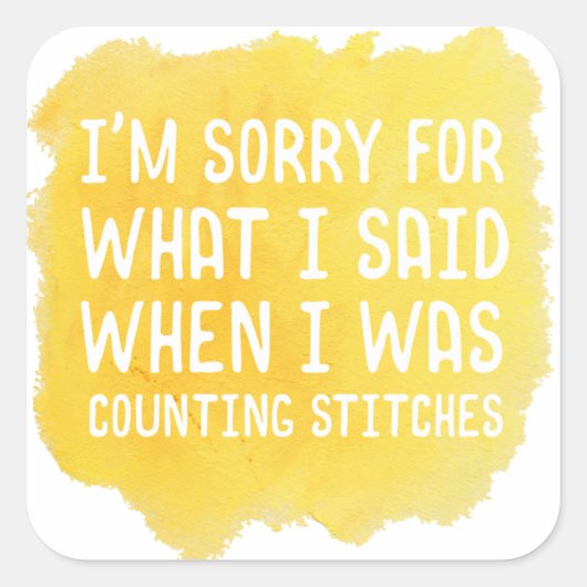Grappige haaksteek vierkante sticker (Voorkant)