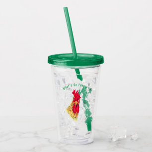 Grappige Haan Acryl Tumbler - aangepaste tekst Drinkbeker
