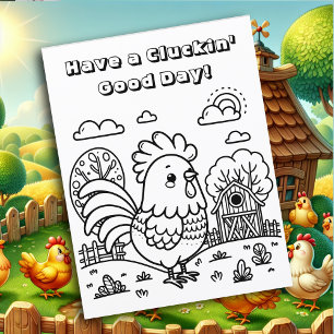 Grappige Haan en Chicken Pun Kleur Me