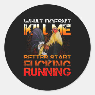 Grappige Haan Gevecht Ronde Sticker