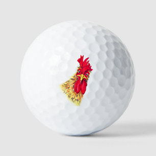 Grappige haan golfballen