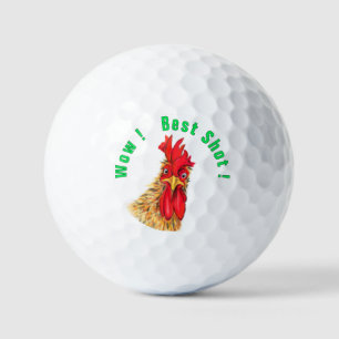 Grappige Haan Golfballen met tekst