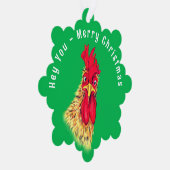 Grappige Haan Kerst Ornament Kaart Custom Text (Rechts)