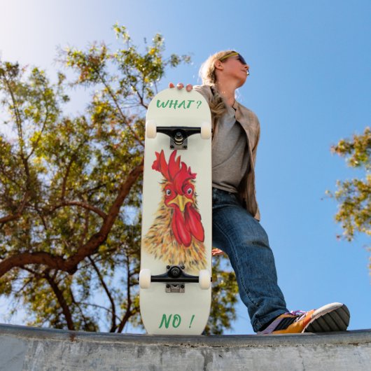 Grappige Haan Skateboard Aangepaste Tekst (Buiten 1)
