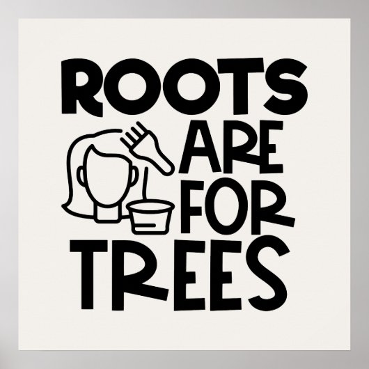 grappige haarstille woordwortels poster (Voorkant)