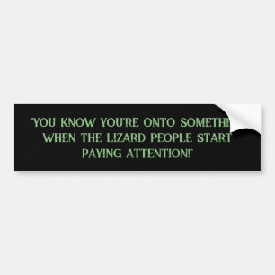 Grappige hagedis mensen complottheorie bumpersticker