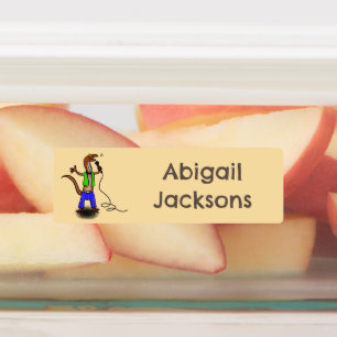 Grappige hagedis zingen cartoon gepersonaliseerd labels