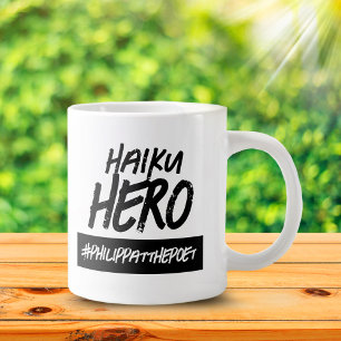 Grappige haiku held hashtag naam extra grote beker