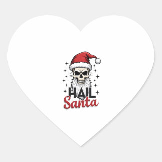 Grappige Hail Santa Claus Schedel Skelet Antichris Hart Sticker