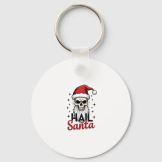 Grappige Hail Santa Claus Schedel Skelet Antichris Sleutelhanger