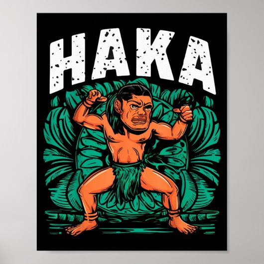 Grappige Haka-dans Maori-dans Cultuur Outfit Poster (Voorkant)