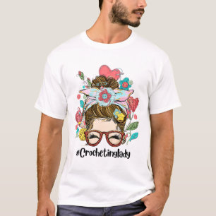 Grappige haken kleurrijke garen weekend Happy Leop T-shirt
