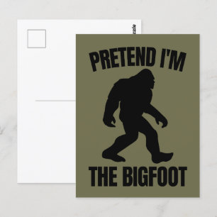 Grappige Halloween 2020 - Doe alsof ik de Bigfoot Briefkaart