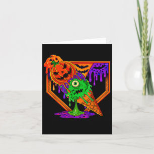 Grappige Halloween Baseball Ice Cream Drip Boys Gi Kaart