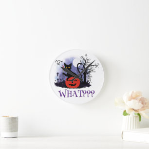 Grappige Halloween Bewitched Black Cat Wat? Ronde Klok
