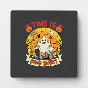 Grappige Halloween Boe Sheet Spook Kerkhof Fotoplaat