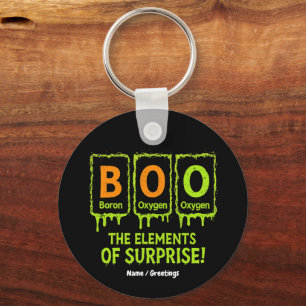 Grappige Halloween Boo Elements Science Surprise G Sleutelhanger