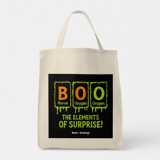 Grappige Halloween Boo Elements Science Surprise G Tote Bag (Achterkant)