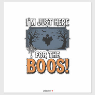 Grappige Halloween Boos Vintage Geest T-Shirt Ontw Sticker