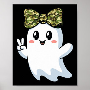 Grappige Halloween Camouflage Camo Geest Hallo Jag Poster