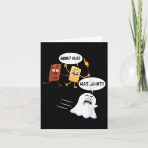 Grappige Halloween Camping Smores Marshmallow Kaart
